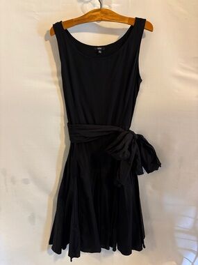 MSK Black Sleeveless Belted Cotton Dress. Size 16